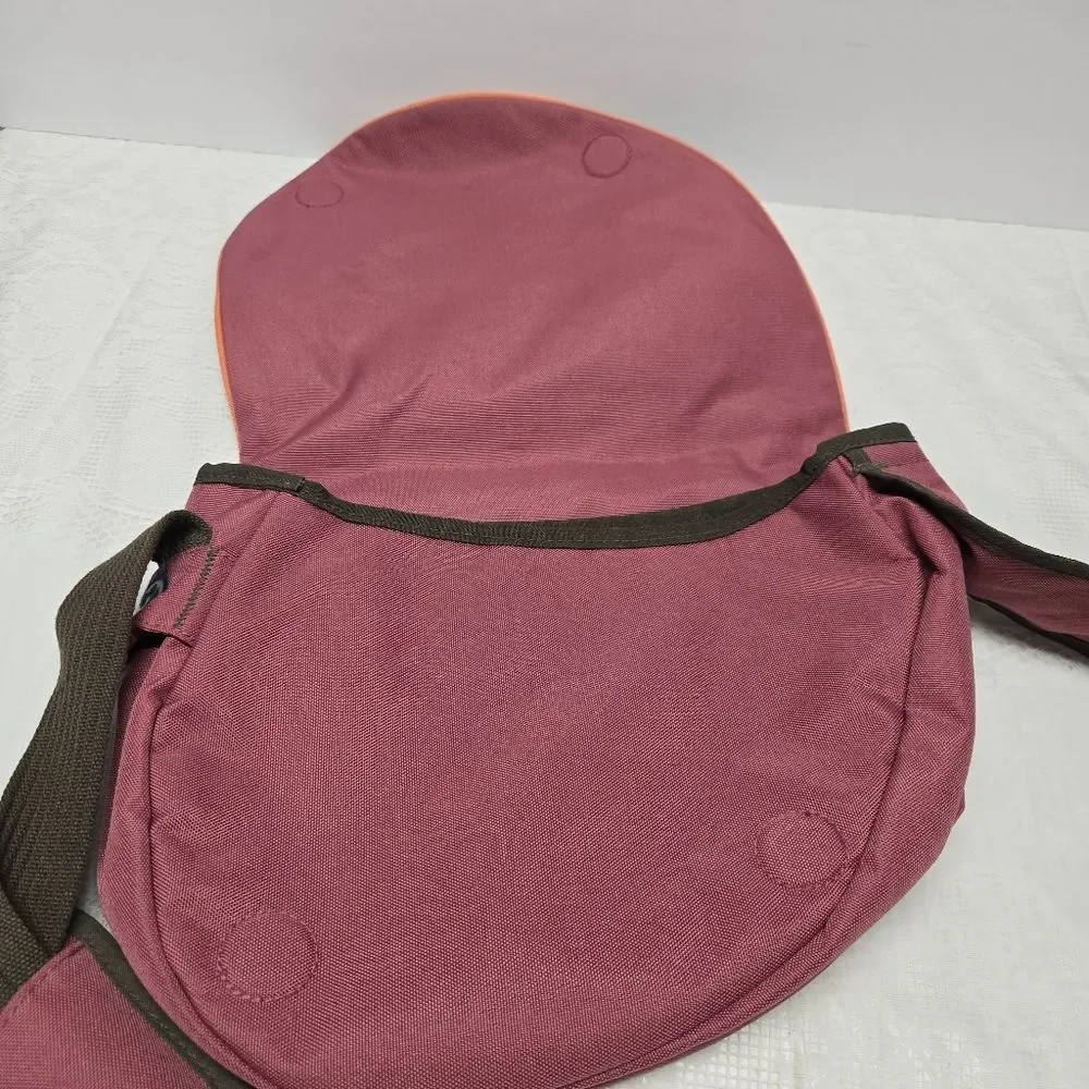 Life is good smile sling messenger Pink Brown Bag Hipster Travel Casual